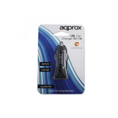 Cargador De Coche Approx A Usb 5v 1a Color Negro Appusbcarb