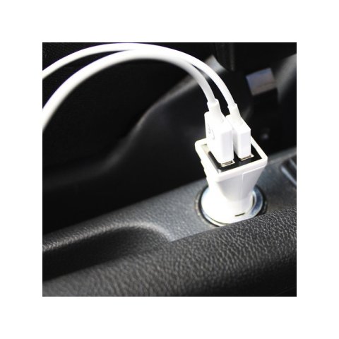 Cargador De Coche Approx 2 Usb 5v 3,1 Ah Color Blanco Appusbcar31w