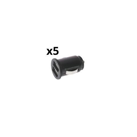 Cargador De Coche Nortess Kit 5 Unidades Usb 2.4a 2 Puertos Usb 5v 12/24v Color Negro