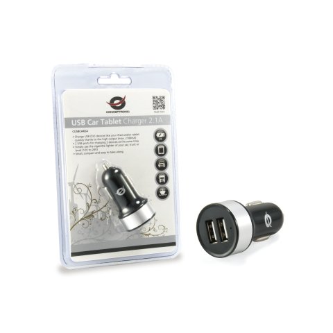 Cargador De Coche Conceptronic 5v 2xusb Para Coche 12 24v C05-219
