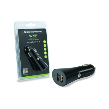 Cargador De Coche Conceptronic 5v 2x Usb Para Coche 12 24v 4.2a 2