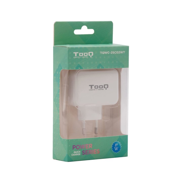 Cargador De Pared Tooq Tqwc-2s02wt Usb-c+usb-a 4.8a (27w) Total Color Blanco