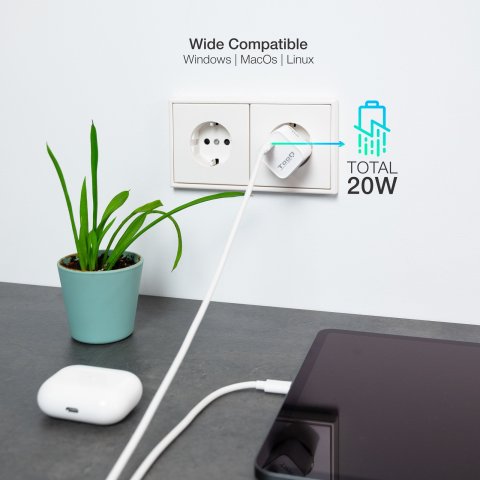 Cargador De Pared Tooq Tqwc-pd20wt Usb-c Pd 20w Blanco
