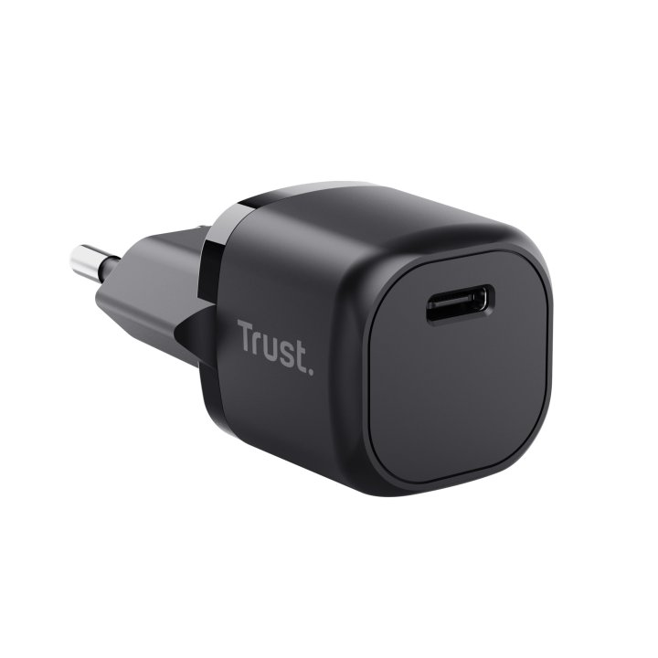 Cargador De Pared Trust 25174 Usb-c 20w Compatible Pd Y Pps 3a Color Negro