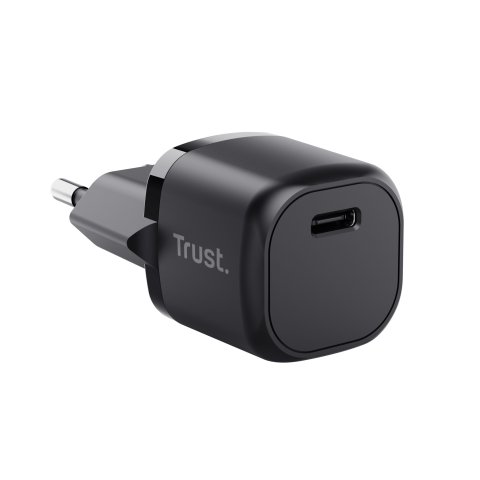 Cargador De Pared Trust 25174 Usb-c 20w Compatible Pd Y Pps 3a Color Negro