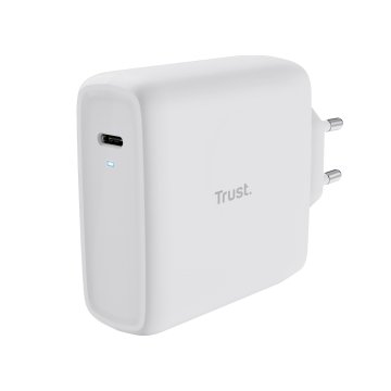 Cargador De Pared Trust 25140 Usb-c 100w Compatible Pd Y Pps 5a Color Blanco Incluye Cable Usb-c A Usb-c 2m