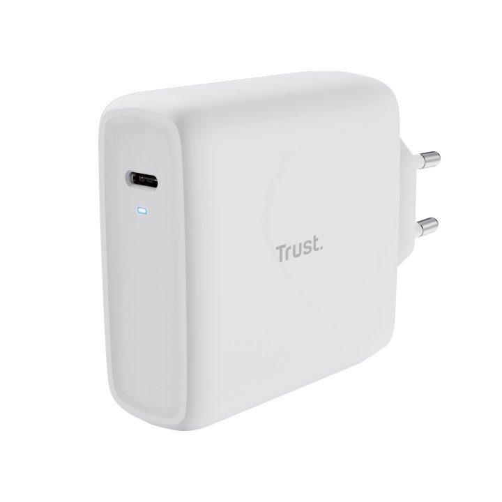 Cargador De Pared Trust 25140 Usb-c 100w Compatible Pd Y Pps 5a Color Blanco Incluye Cable Usb-c A Usb-c 2m