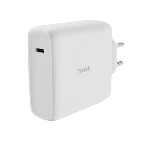 Cargador De Pared Trust 25140 Usb-c 100w Compatible Pd Y Pps 5a Color Blanco Incluye Cable Usb-c A Usb-c 2m
