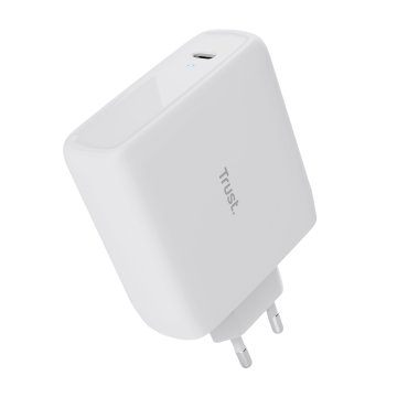 Cargador De Pared Trust 25140 Usb-c 100w Compatible Pd Y Pps 5a Color Blanco Incluye Cable Usb-c A Usb-c 2m 2