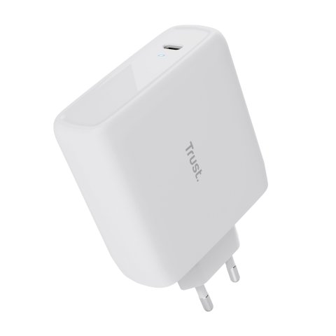 Cargador De Pared Trust 25140 Usb-c 100w Compatible Pd Y Pps 5a Color Blanco Incluye Cable Usb-c A Usb-c 2m