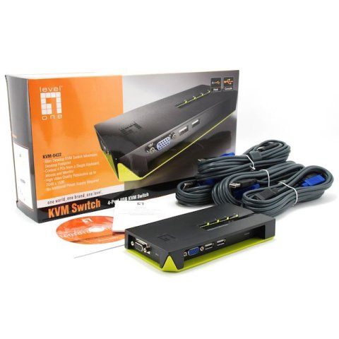 Conmutador Automatico Sobremesa Level One V t m 1a4 Cpus Usb Cables Incluidos