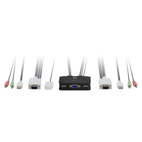 Conmutador Automatico Level One V t m 1a2 Cpus Usb Con Audio Cables Incluidos