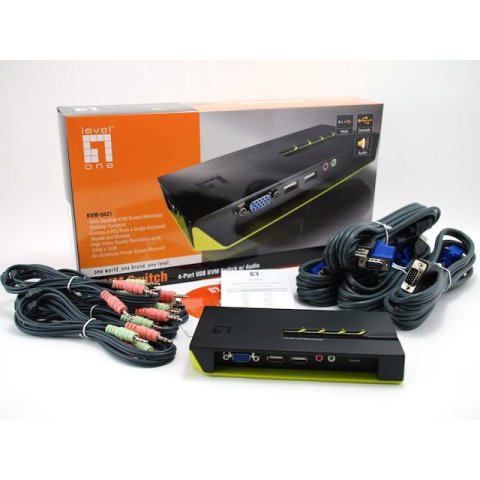 Conmutador Automatico Sobremesa Level One V t m 1a4 Cpus Usb Con Audio Cables Incluidos