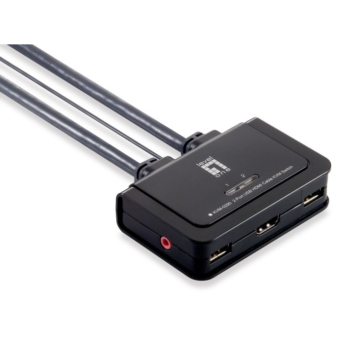 Conmutador Automatico Level One V t m 1a2 Cpus Hdmi Usb Con Audio Cables Incluidos
