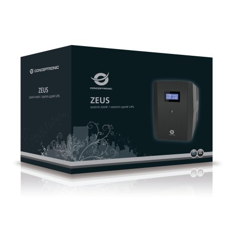 Sai 1200va Conceptronic 720w 2 Shucko + 3 Iec Proteccion Puerto Lan Modem