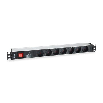 Regleta Alimentacion Rack 19" 1u 7 Tomas Con Interruptor Y Protector Sobretension