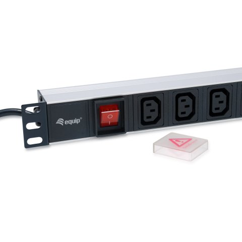 Regleta Alimentacion Aluminio Rack 19" 1u 8 Tomas Tipo C13 Iec320 Con Interruptor Cable 1.8m