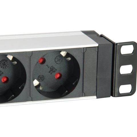 Regleta Alimentacion Rack 19" 1u 7 Tomas Con Interruptor Y Protector Sobretension