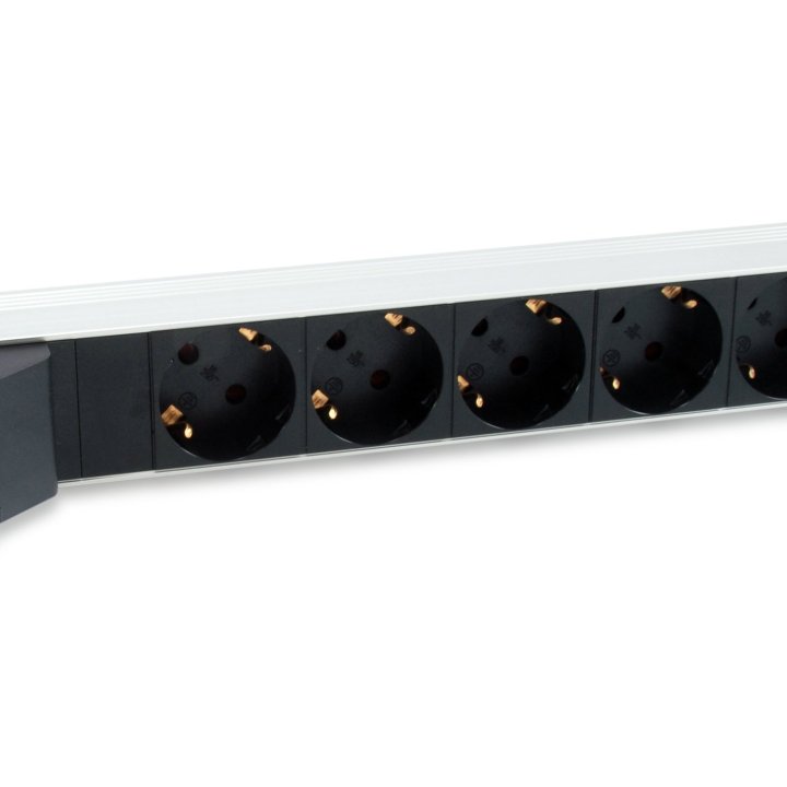 Regleta Alimentacion Aluminio Rack 19" 1u 6 Tomas Tipo Shucko Euro Con Magnetotermico Cable 1.8m
