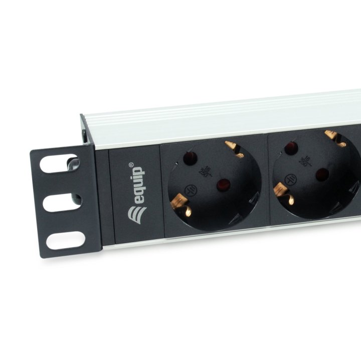 Regleta Alimentacion Aluminio Rack 10" 1u 4 Tomas Tipo Shucko Euro Cable 1.5m