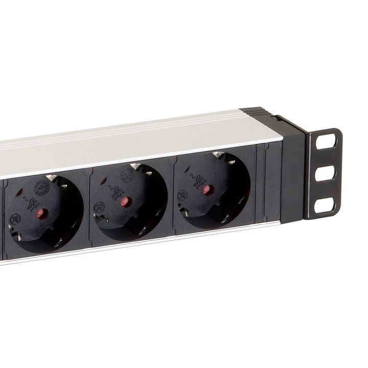 Regleta Alimentacion Aluminio Rack 19" 1u 8 Tomas Con Interruptor