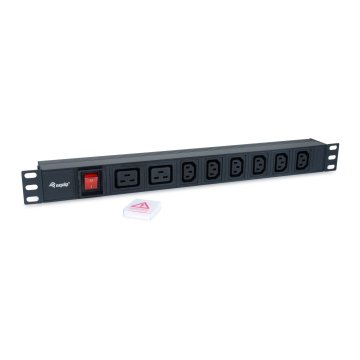 Regleta Alimentacion Aluminio Rack 19" 1u 6 Tomas Iec C13 + 2 Tomas Iec C19 Con Interruptor 2
