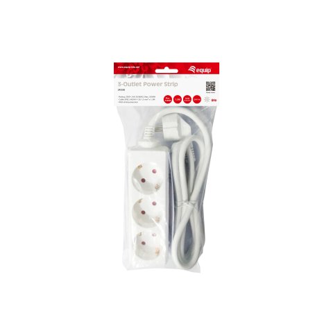 Regleta Alimentacion Equip Con 3 Tomas Cable De Red De 1.5 Metros