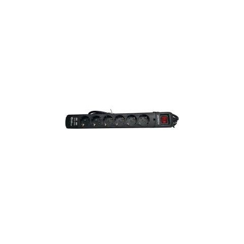 Regleta De Proteccion Riello Thunder 6 Shukos + 2 Usb Con Interruptor On/off