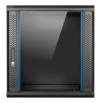 Armario Mural 19" Aiten Data 12u Ai6412s 600 X 450 X 635 2l Color Negro Puerta De Cristal Templado 2
