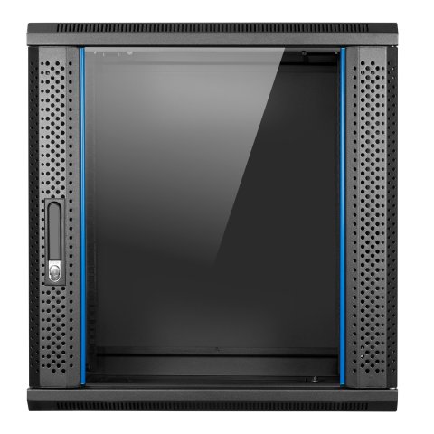 Armario Mural 19" Aiten Data 12u Ai6412s 600 X 450 X 635 2l Color Negro Puerta De Cristal Templado