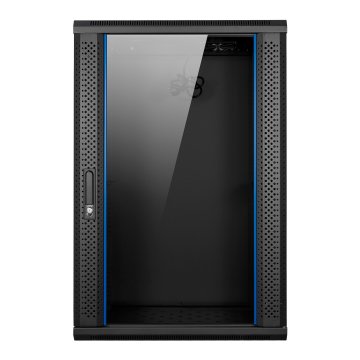 Armario Mural 19" Aiten Data 18u Ai6618 600 X 600 X 903 2l Color Negro Puerta De Cristal Templado Incluye Bandeja Y Ventilaci 2