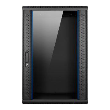Armario Mural 19" Aiten Data 18u Ai6618 600 X 600 X 903 2l Color Negro Puerta De Cristal Templado 2