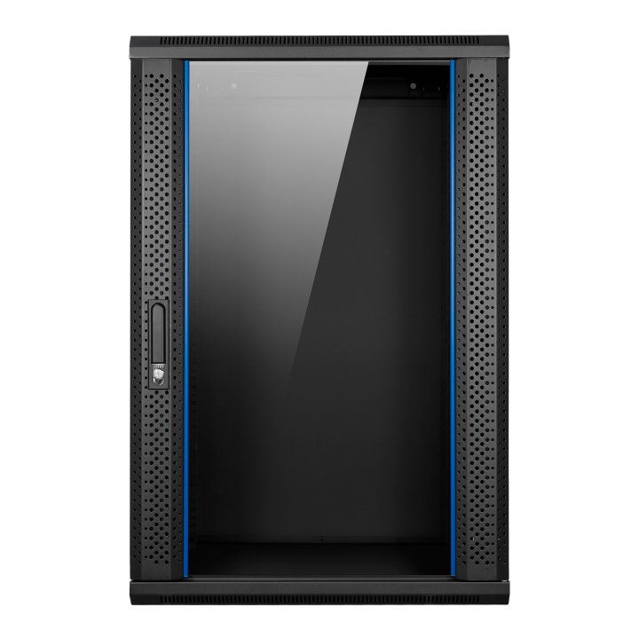 Armario Mural 19" Aiten Data 18u Ai6618 600 X 600 X 903 2l Color Negro Puerta De Cristal Templado