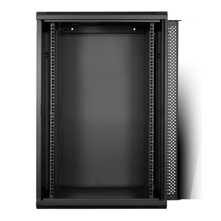 Armario Mural 19" Aiten Data 18u Ai6618 600 X 600 X 903 2l Color Negro Puerta De Cristal Templado