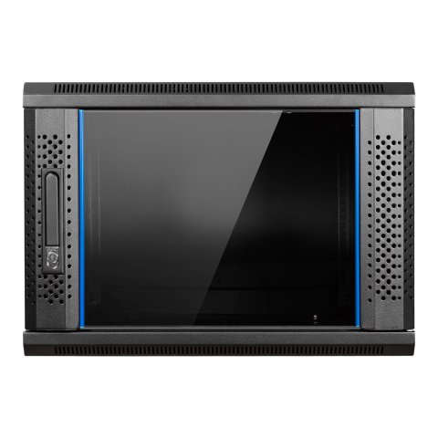 Armario Mural 19" Aiten Data 9u Ai6609s 600 X 600 X 520 2l Color Negro Puerta De Cristal Templado