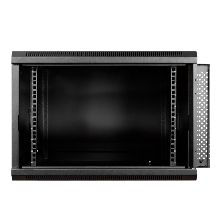 Armario Mural 19" Aiten Data 9u Ai6609s 600 X 600 X 520 2l Color Negro Puerta De Cristal Templado