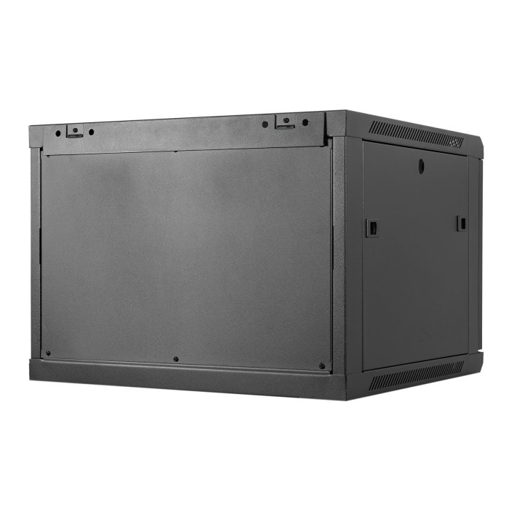 Armario Mural 19" Aiten Data 9u Ai6609s 600 X 600 X 520 2l Color Negro Puerta De Cristal Templado
