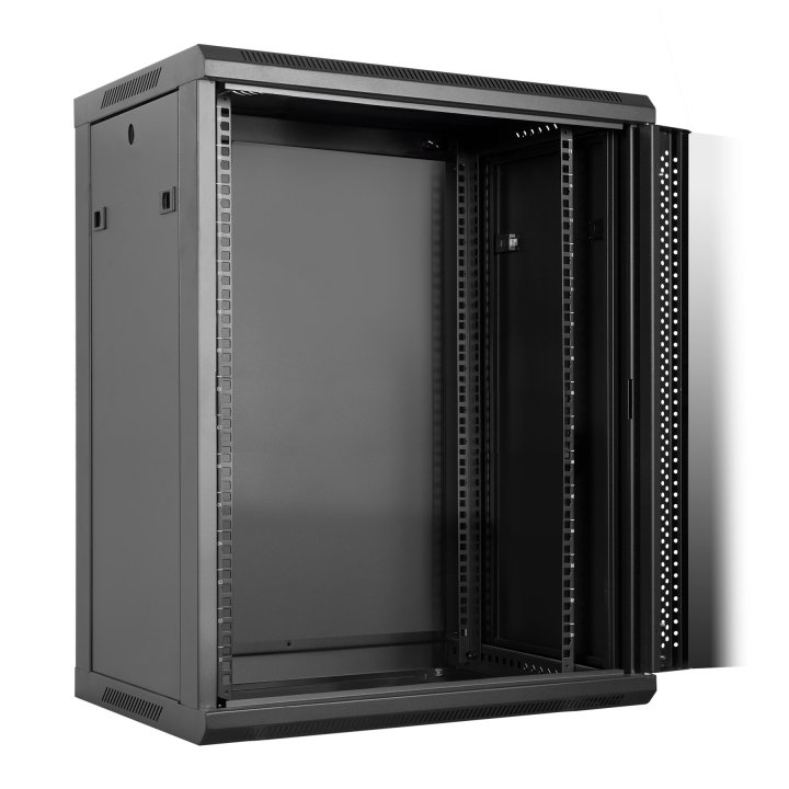 Armario Mural 19" Aiten Data 15u Ai6615s 600 X 600 X 769 2l Color Negro Puerta De Cristal Templado