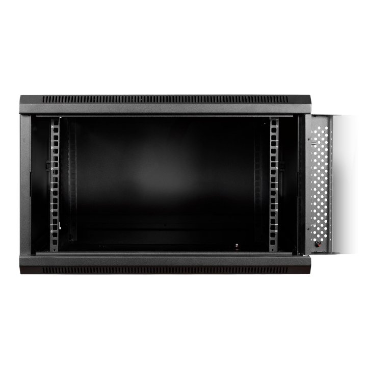 Armario Mural 19" Aiten Data 6u Ai6606s 600 X 600 X 368 2l Color Negro Puerta De Cristal Templado