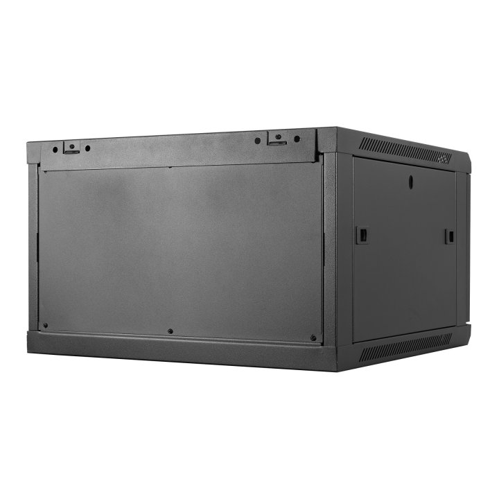 Armario Mural 19" Aiten Data 6u Ai6606s 600 X 600 X 368 2l Color Negro Puerta De Cristal Templado
