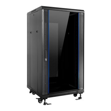 Armario De Suelo 19" Aiten Data 22u Ai6822s 600 X 800 X 1166 2cl 4r Mo Color Negro Puerta De Cristal Templado Puerta Trasera 