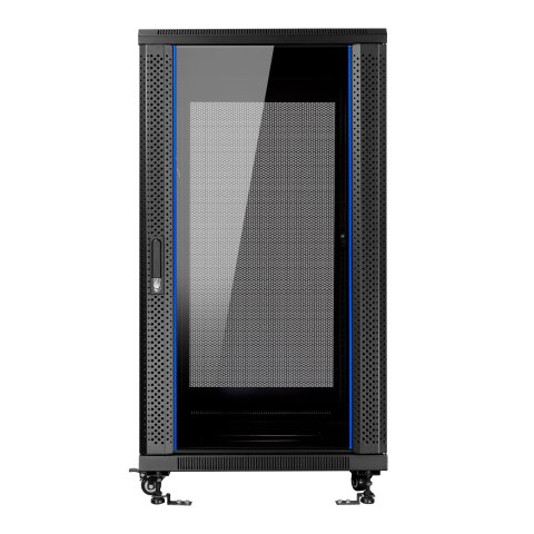 Armario De Suelo 19" Aiten Data 22u Ai6822s 600 X 800 X 1166 2cl 4r Mo Color Negro Puerta De Cristal Templado Puerta Trasera 