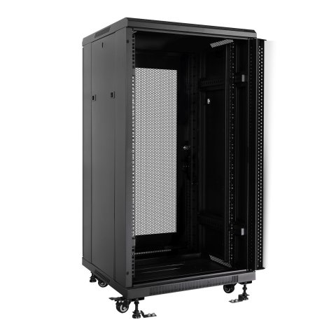 Armario De Suelo 19" Aiten Data 22u Ai6822s 600 X 800 X 1166 2cl 4r Mo Color Negro Puerta De Cristal Templado Puerta Trasera 