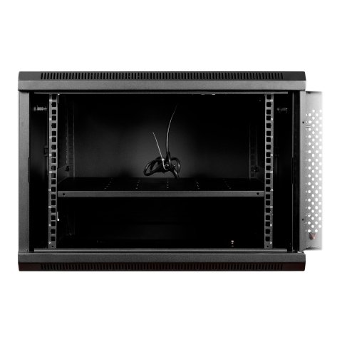 Armario Mural 19" Aiten Data 9u Ai6609 600 X 600 X 520 2l Color Negro Puerta De Cristal Templado Incluye Accesorios