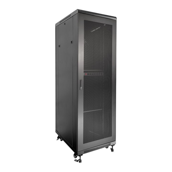 Armario De Suelo 19" Aiten Data 37u Ai6637 600 X 600 X 1780 2cl 4r Mo Color Negro Puerta De Cristal Templado Puerta Trasera P