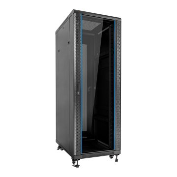 Armario De Suelo 19" Aiten Data 37u Ai6837s 600 X 800 X 1780 2cl 4r Mo Color Negro Puerta De Cristal Templado Puerta Trasera 