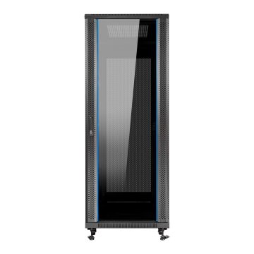 Armario De Suelo 19" Aiten Data 37u Ai6837s 600 X 800 X 1780 2cl 4r Mo Color Negro Puerta De Cristal Templado Puerta Trasera  2