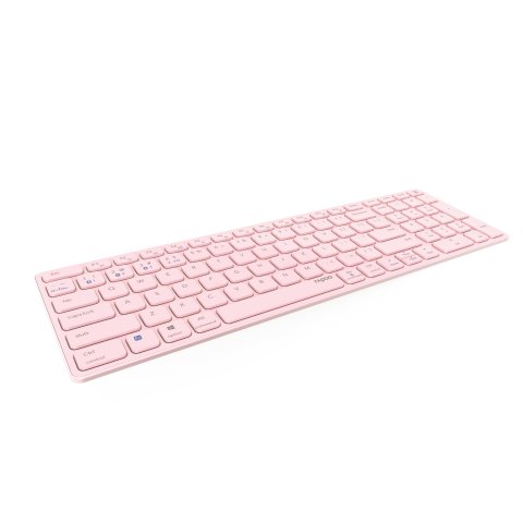 Teclado Rapoo Wireless Y Bluetooth E9700m Portugues 2.4ghz Bt 3.0 5.0 Diseño Ultrafino Bateria Rosa Base Aluminio Multi Mode