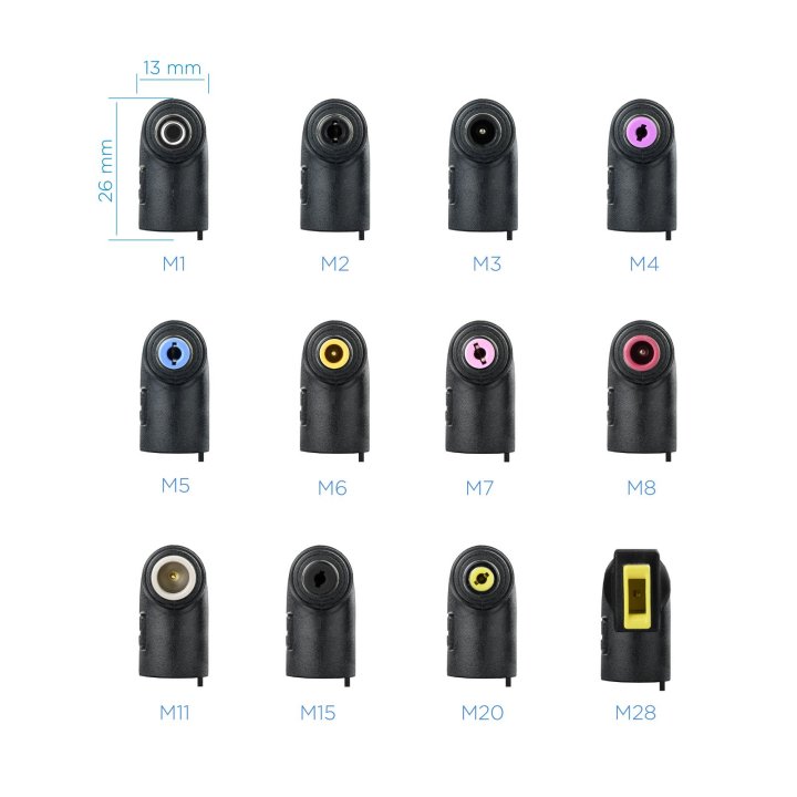 Cargador Universal De Portatil Tooq Tqlc-90bs02at 90w Automatico 12 Conectores 2 Puertos Usb