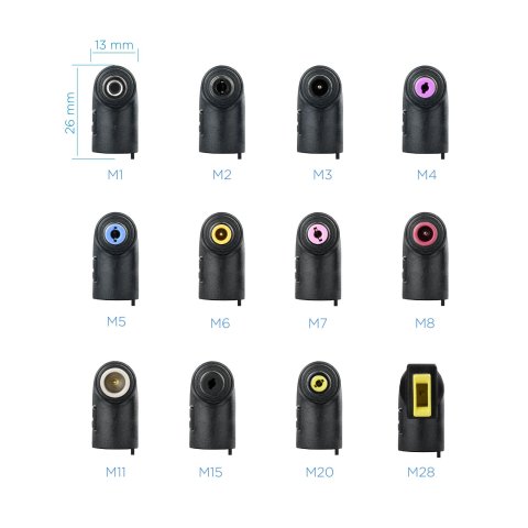 Cargador Universal De Portatil Tooq Tqlc-90bs02at 90w Automatico 12 Conectores 2 Puertos Usb